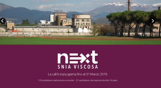 L&#039;home page del sito web della call &quot;NextSnia&quot;